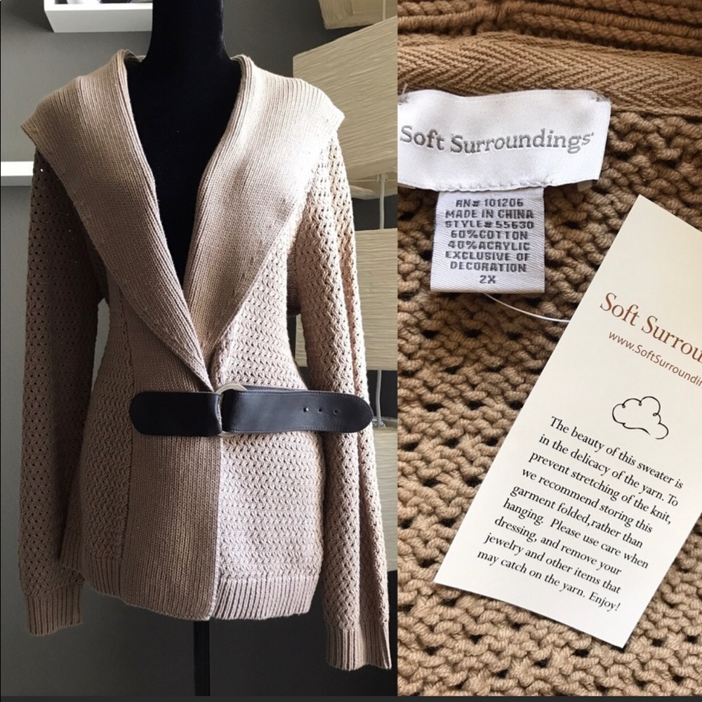 NWT Soft Surroundings Khaki Sweater Size 2X or 22